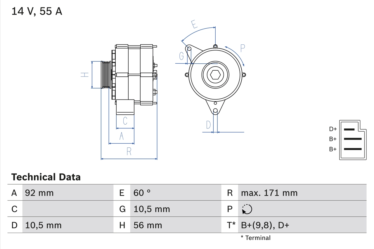 Generaator BOSCH 0 986 033 740