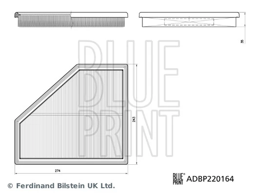 Õhufilter BLUE PRINT ADBP220164
