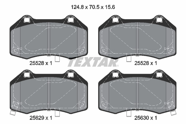 Piduriklotsi komplekt, ketaspidur TEXTAR 2552801