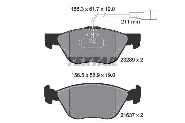 Piduriklotsi komplekt, ketaspidur TEXTAR 2328902
