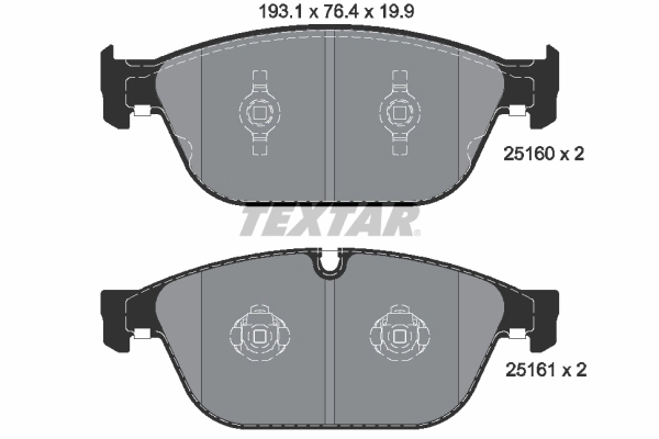 Piduriklotsi komplekt, ketaspidur TEXTAR 2516002