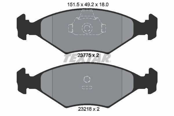Piduriklotsi komplekt, ketaspidur TEXTAR 2377501