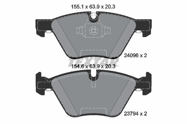 Piduriklotsi komplekt, ketaspidur TEXTAR 2409601