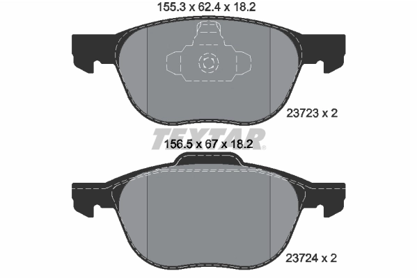 Piduriklotsi komplekt, ketaspidur TEXTAR 2372381
