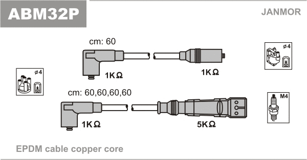 Süütesüsteemikomplekt JANMOR ABM32P