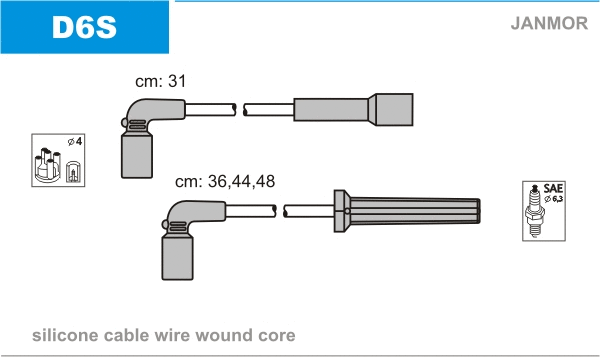 Süütesüsteemikomplekt JANMOR D6S