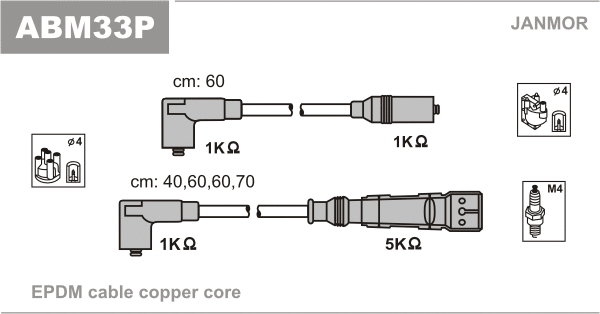 Süütesüsteemikomplekt JANMOR ABM33P