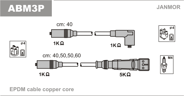 Süütesüsteemikomplekt JANMOR ABM3P
