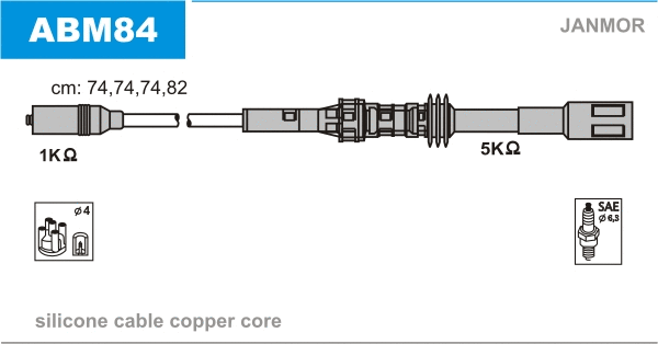 Süütesüsteemikomplekt JANMOR ABM84