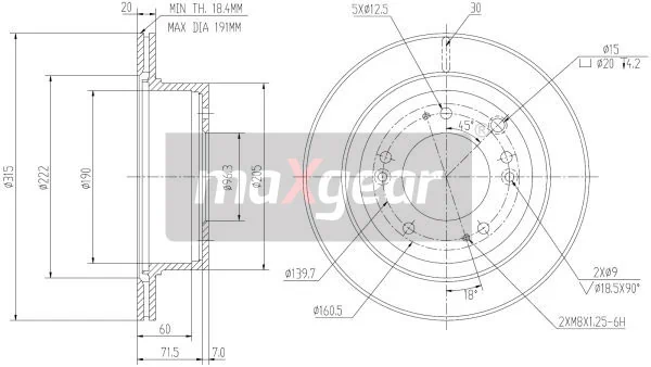 Piduriketas MAXGEAR 19-2372