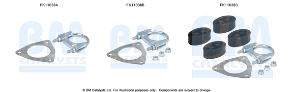 Montaažikomplekt, tahma-/partiklifilter BM CATALYSTS FK11038