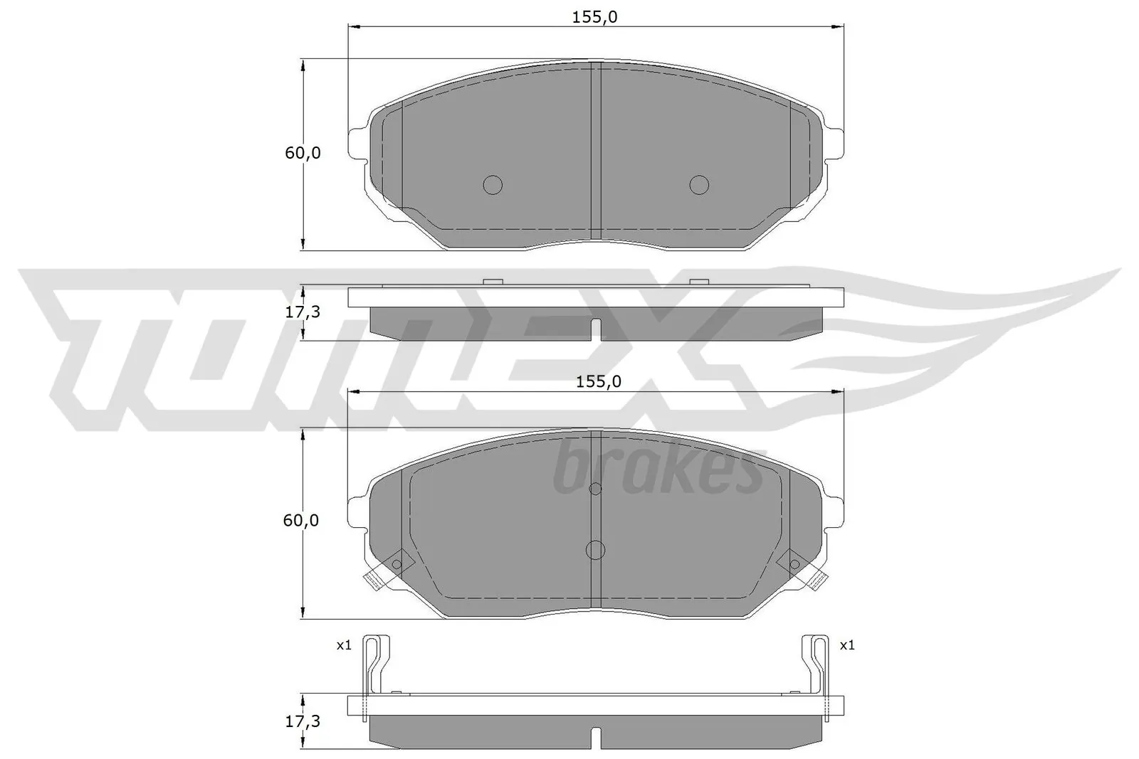 Piduriklotsi komplekt, ketaspidur TOMEX Brakes TX 15-53