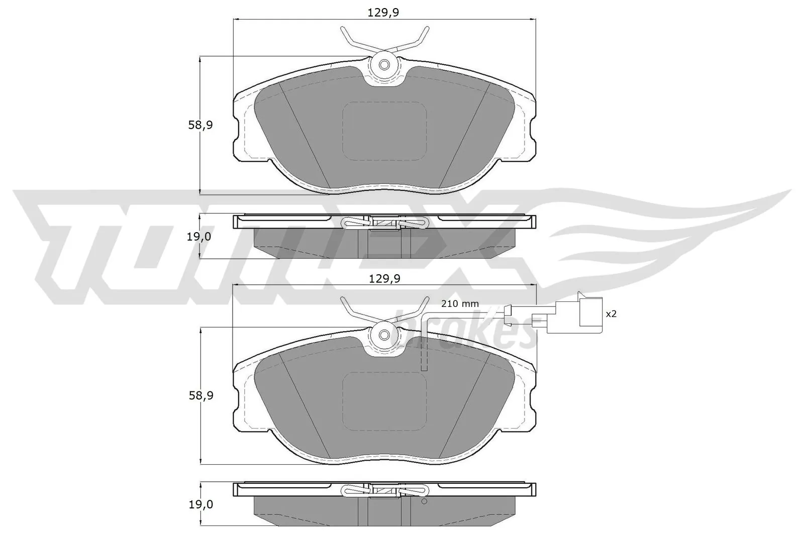 Piduriklotsi komplekt, ketaspidur TOMEX Brakes TX 12-44