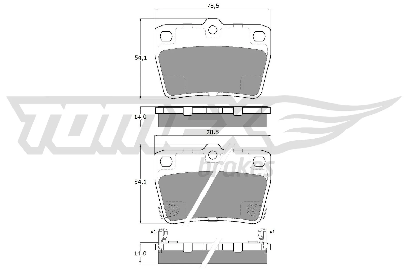 Piduriklotsi komplekt, ketaspidur TOMEX Brakes TX 13-86