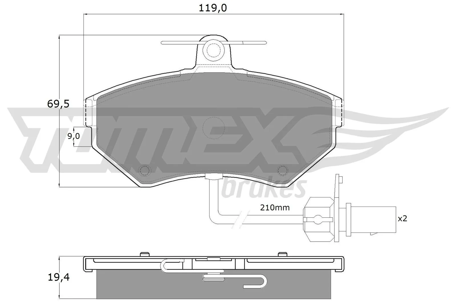 Piduriklotsi komplekt, ketaspidur TOMEX Brakes TX 13-121