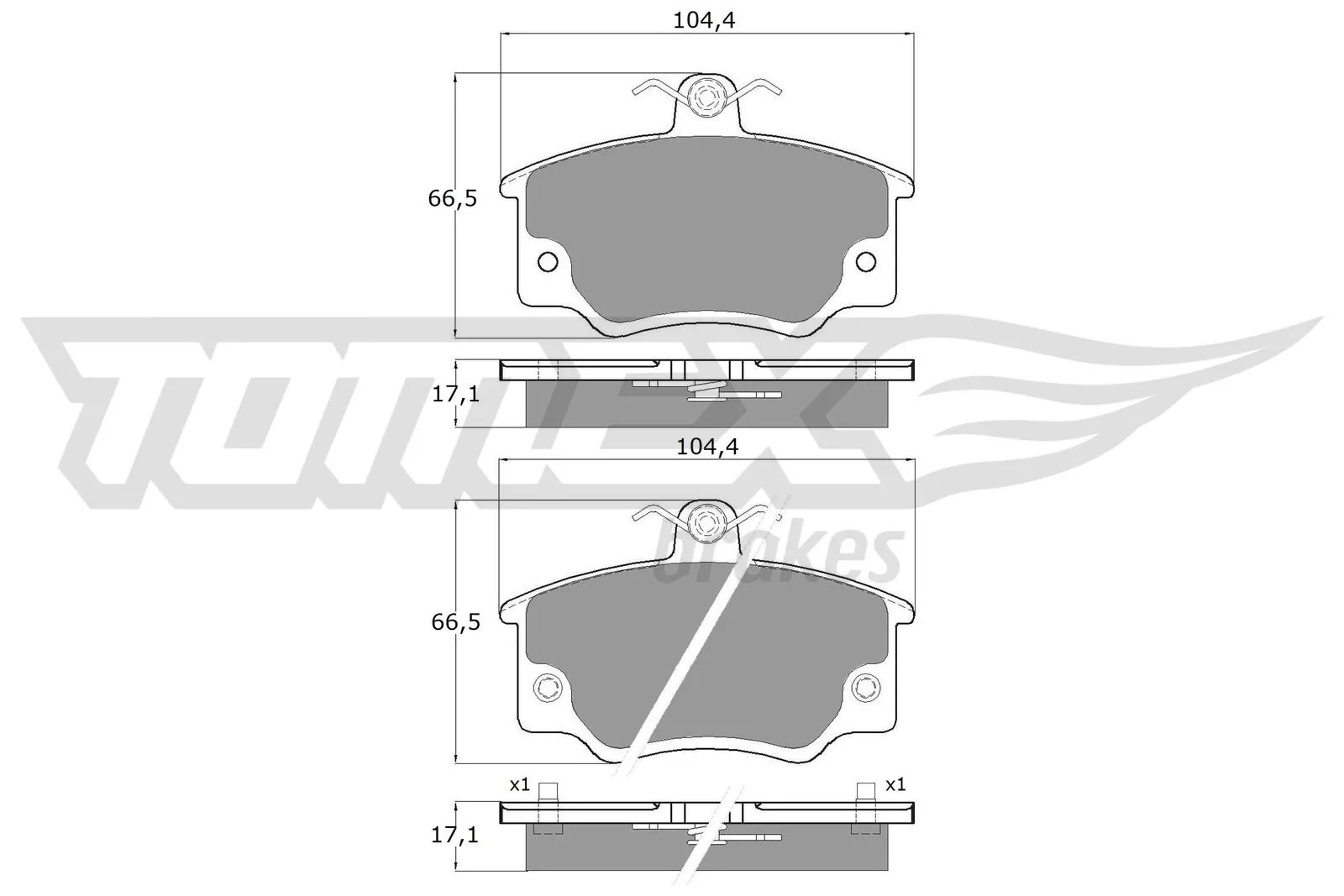 Piduriklotsi komplekt, ketaspidur TOMEX Brakes TX 10-73