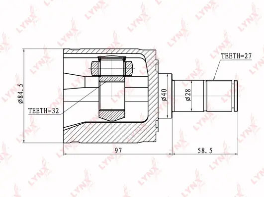 Шрус внутренний передний правый/левый
