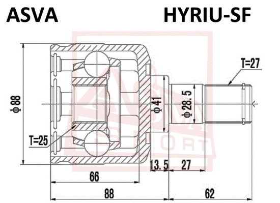 ШРУС ВНУТРЕННИЙ 25x41x27