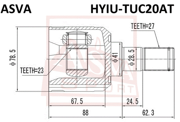 ШРУС ВНУТРЕННИЙ 23x41x27