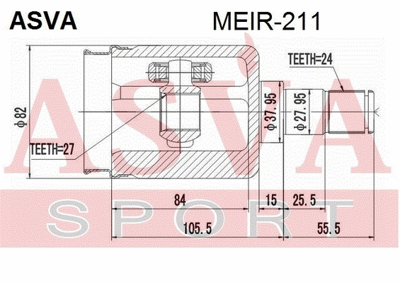 ШРУС ВНУТРЕННИЙ ПРАВЫЙ 27x38x24