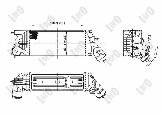 Kompressoriõhu radiaator ABAKUS 009-018-0016