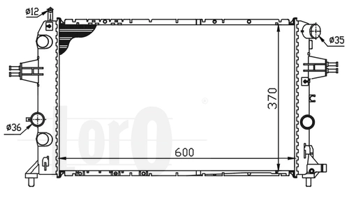 Radiaator, mootorijahutus ABAKUS 037-017-0049
