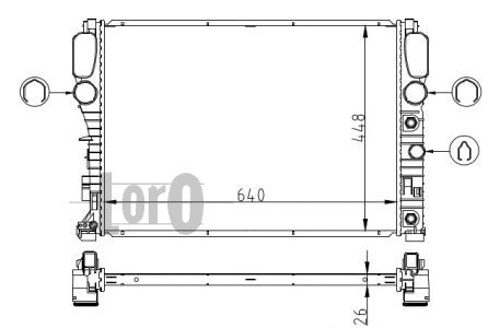 Radiaator, mootorijahutus ABAKUS 054-017-0033