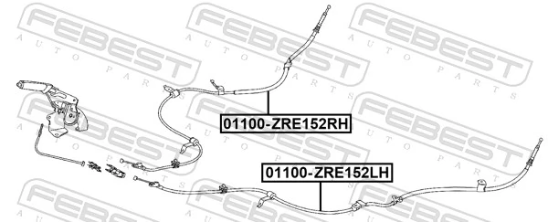 Tross, seisupidur FEBEST 01100-ZRE152RH