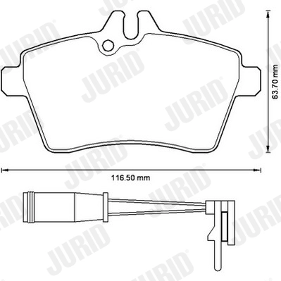 Piduriklotsi komplekt, ketaspidur JURID 573226JC