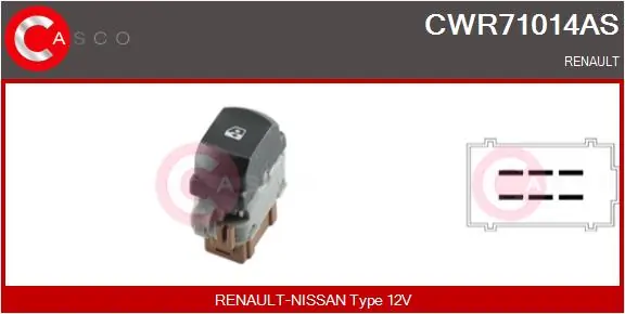 Lüliti, aknatõstuk CASCO CWR71014AS