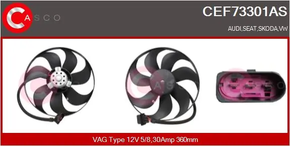 Ventilaator, mootorijahutus CASCO CEF73301AS