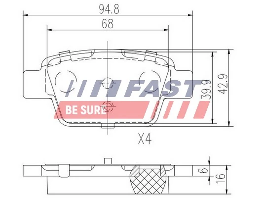 Piduriklotsi komplekt, ketaspidur FAST FT29115