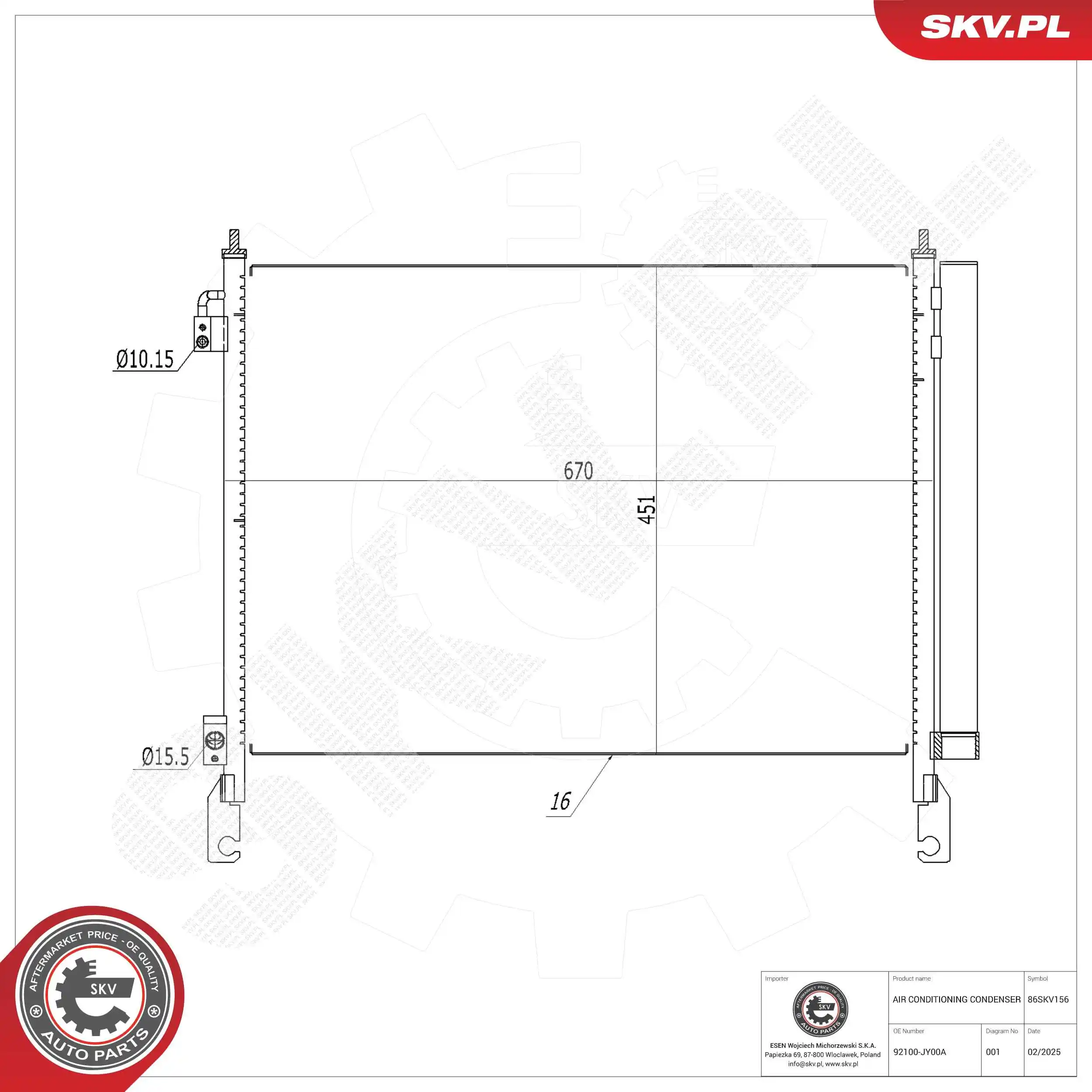 Kondensaator, kliimaseade ESEN SKV 86SKV156