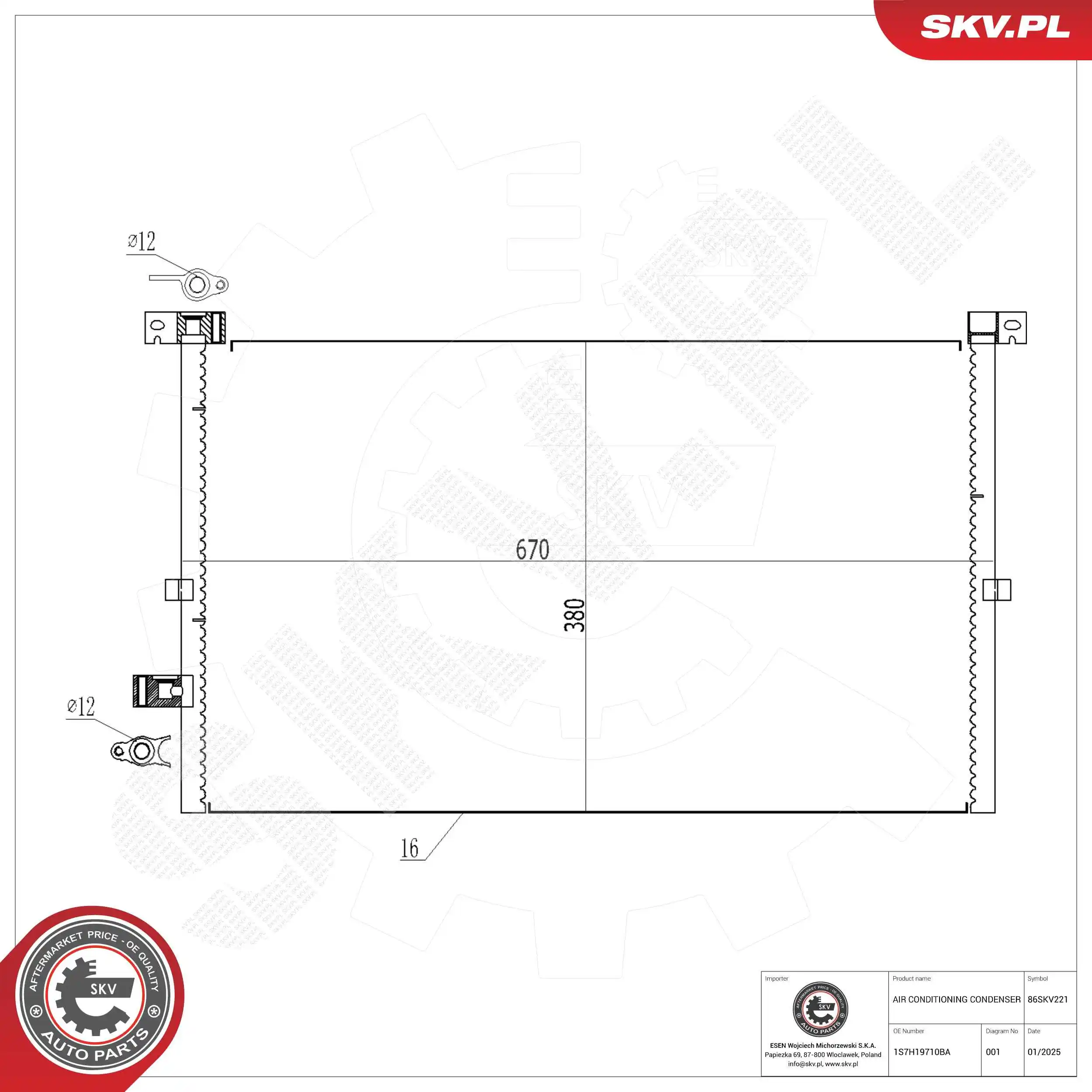 Kondensaator, kliimaseade ESEN SKV 86SKV221