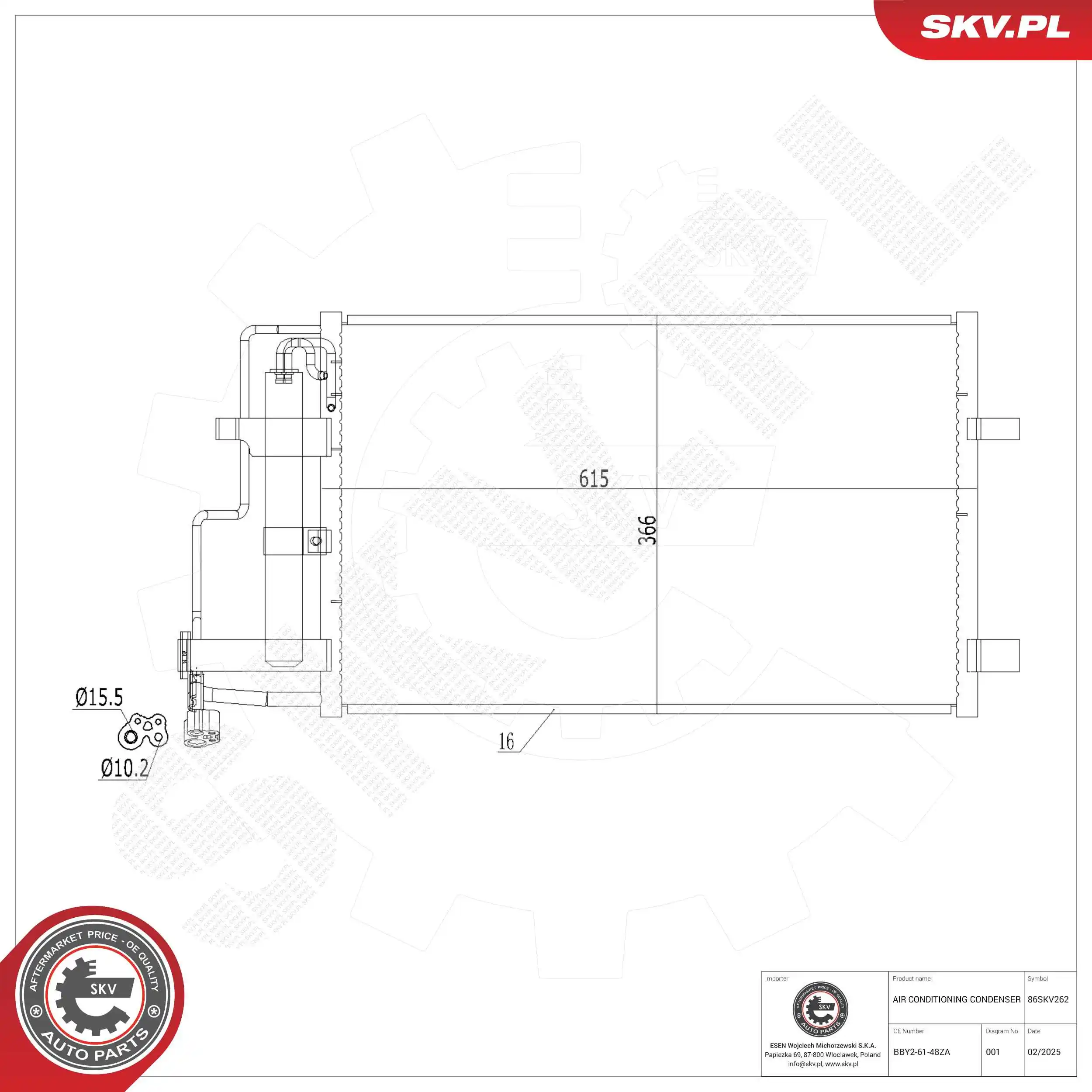 Kondensaator, kliimaseade ESEN SKV 86SKV262