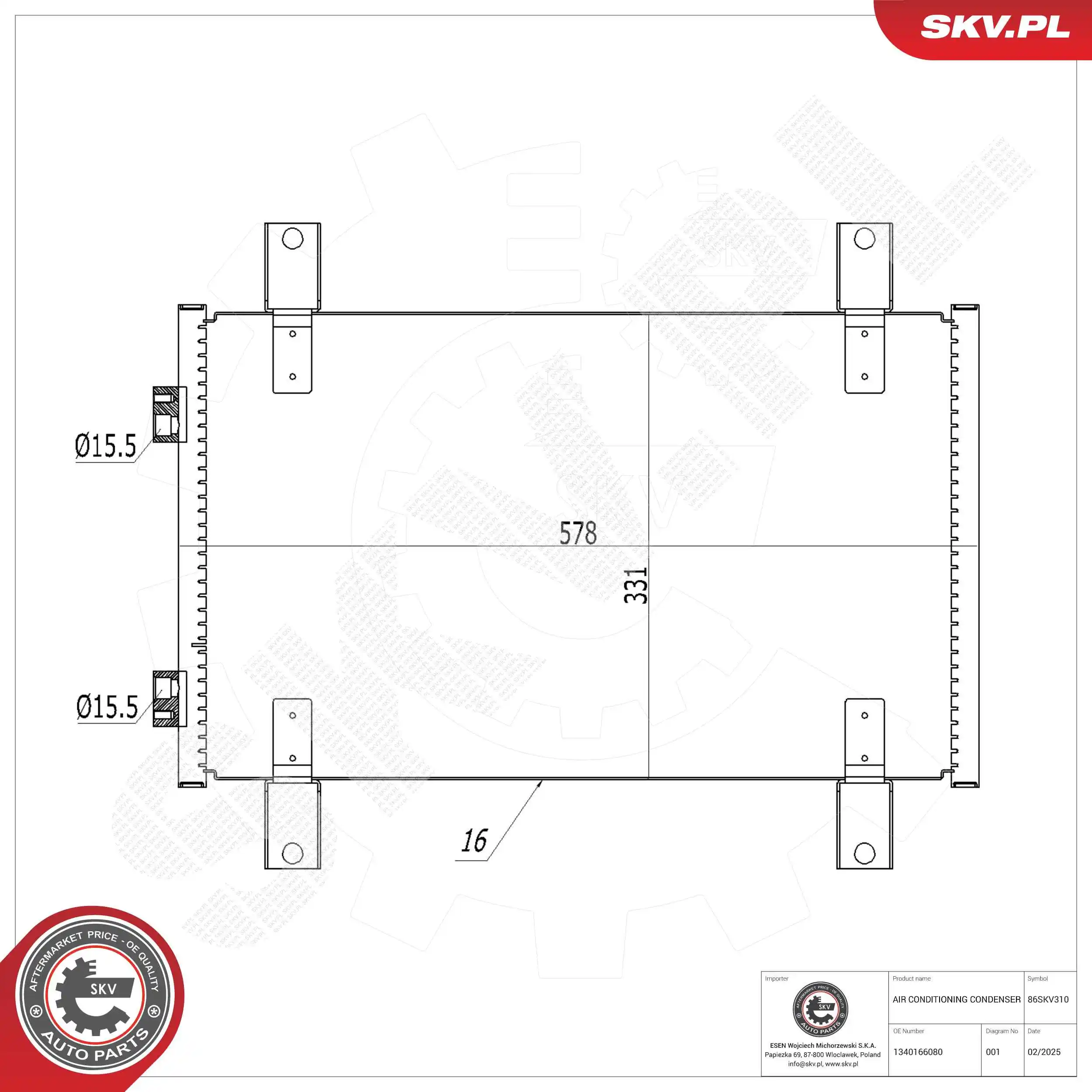 Kondensaator, kliimaseade ESEN SKV 86SKV310