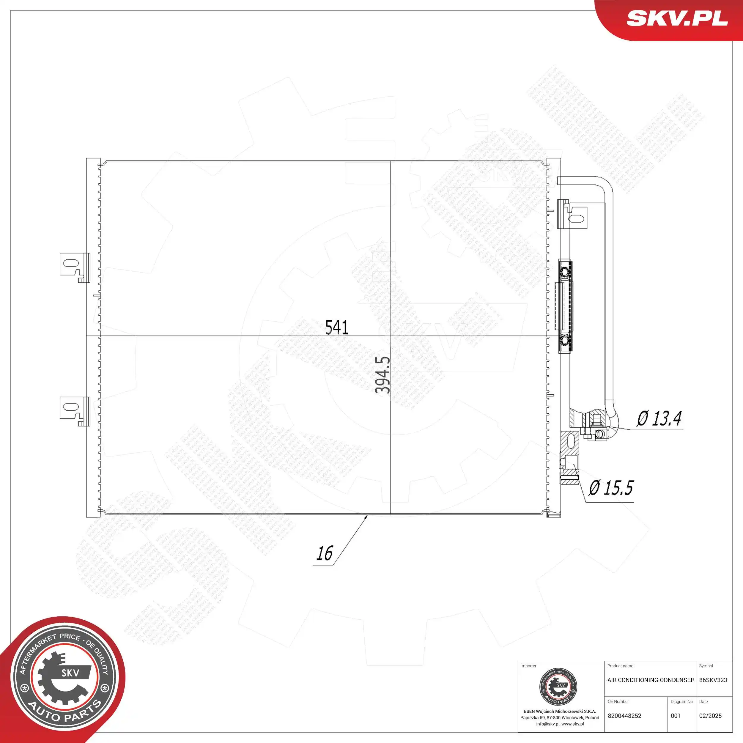 Kondensaator, kliimaseade ESEN SKV 86SKV323