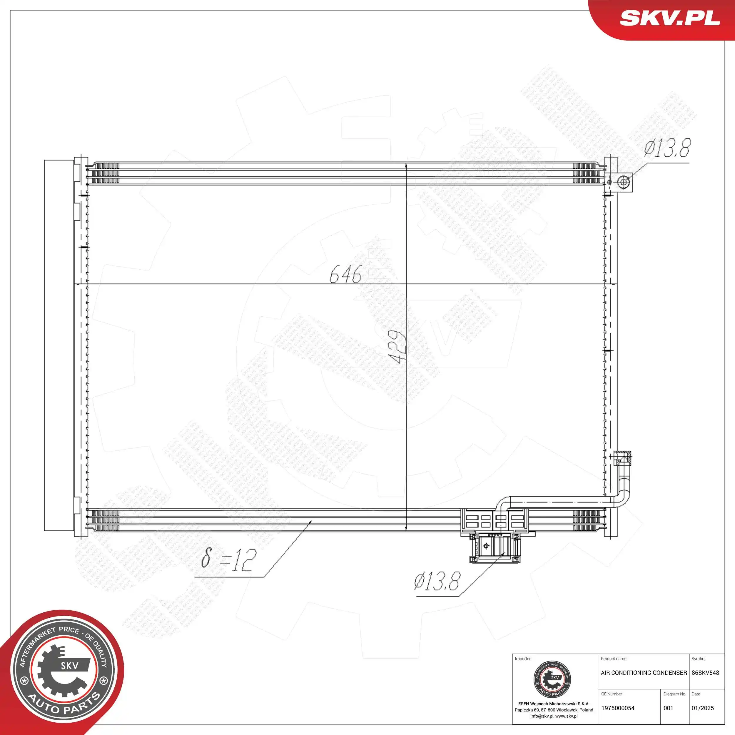 Kondensaator, kliimaseade ESEN SKV 86SKV548