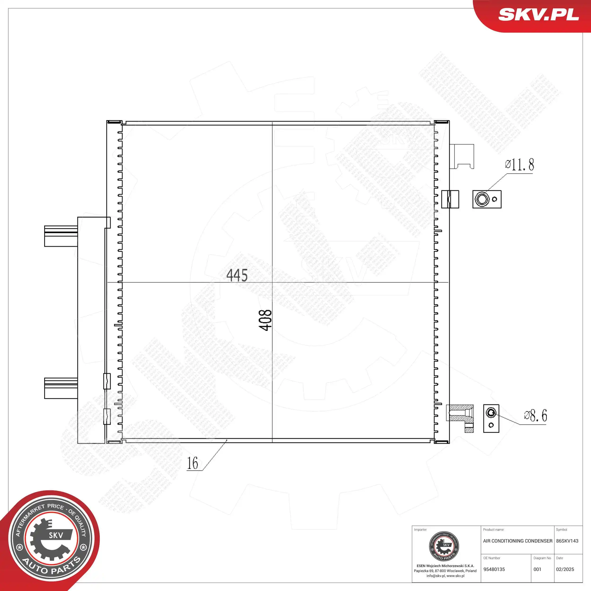 Kondensaator, kliimaseade ESEN SKV 86SKV143