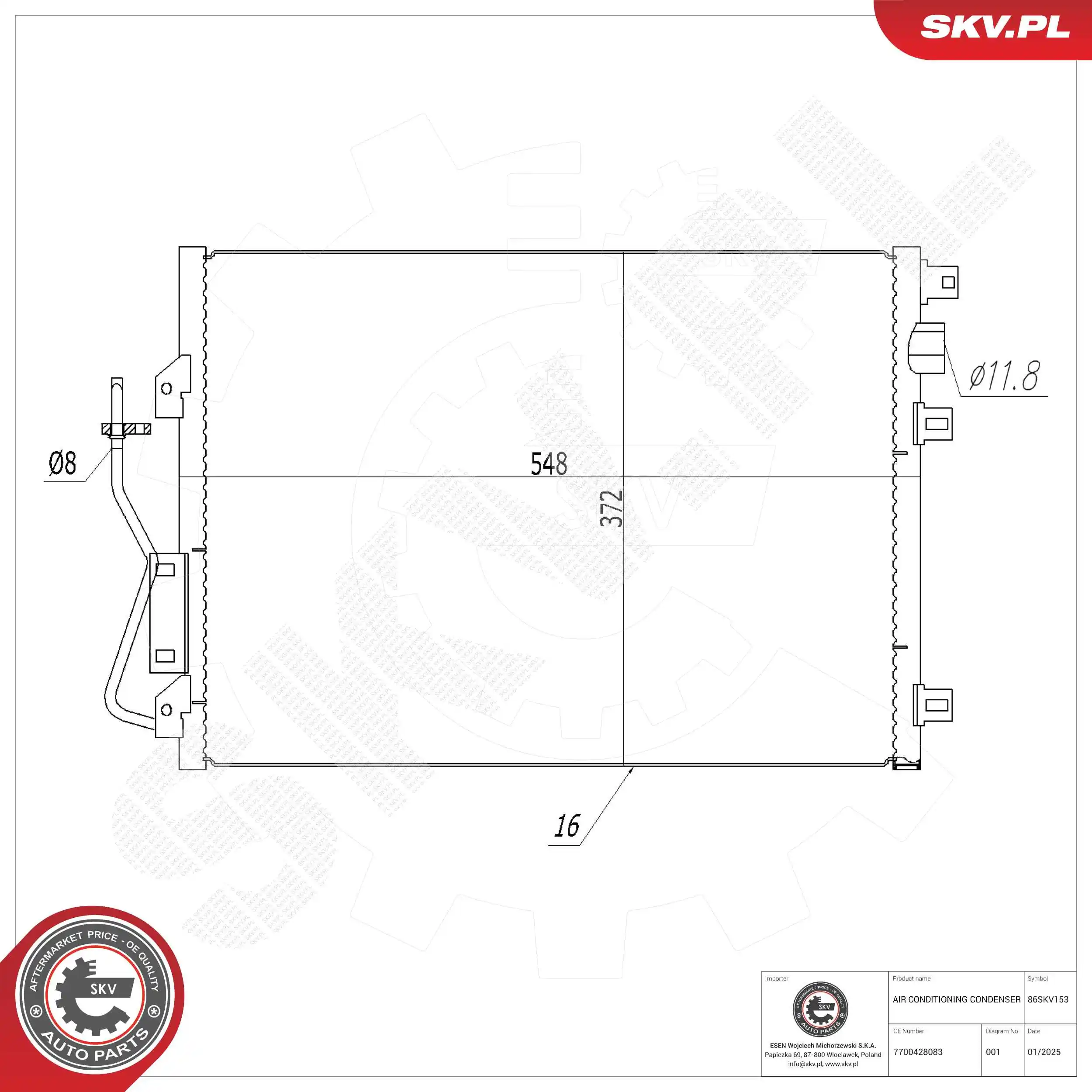 Kondensaator, kliimaseade ESEN SKV 86SKV153