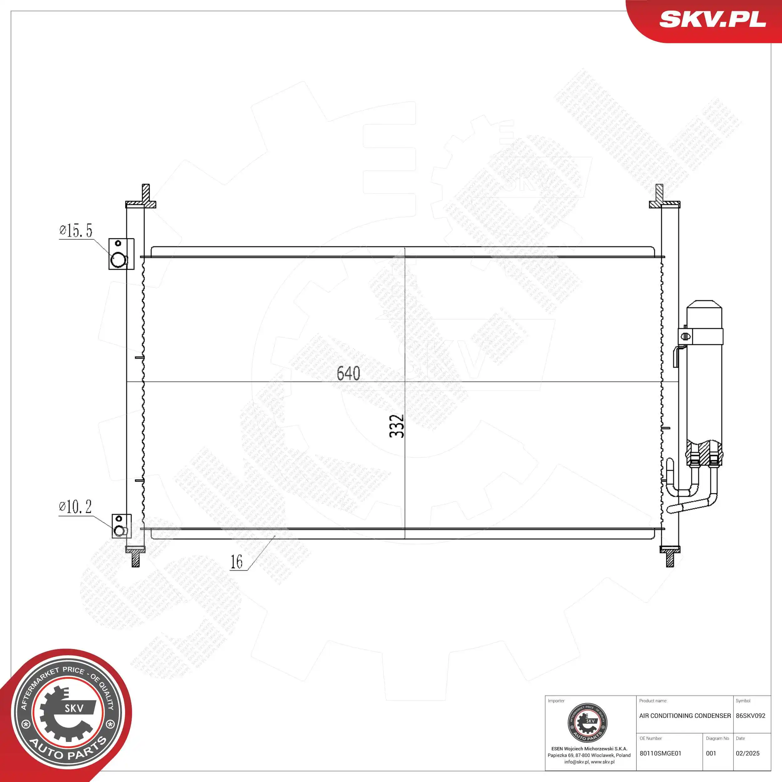 Kondensaator, kliimaseade ESEN SKV 86SKV092