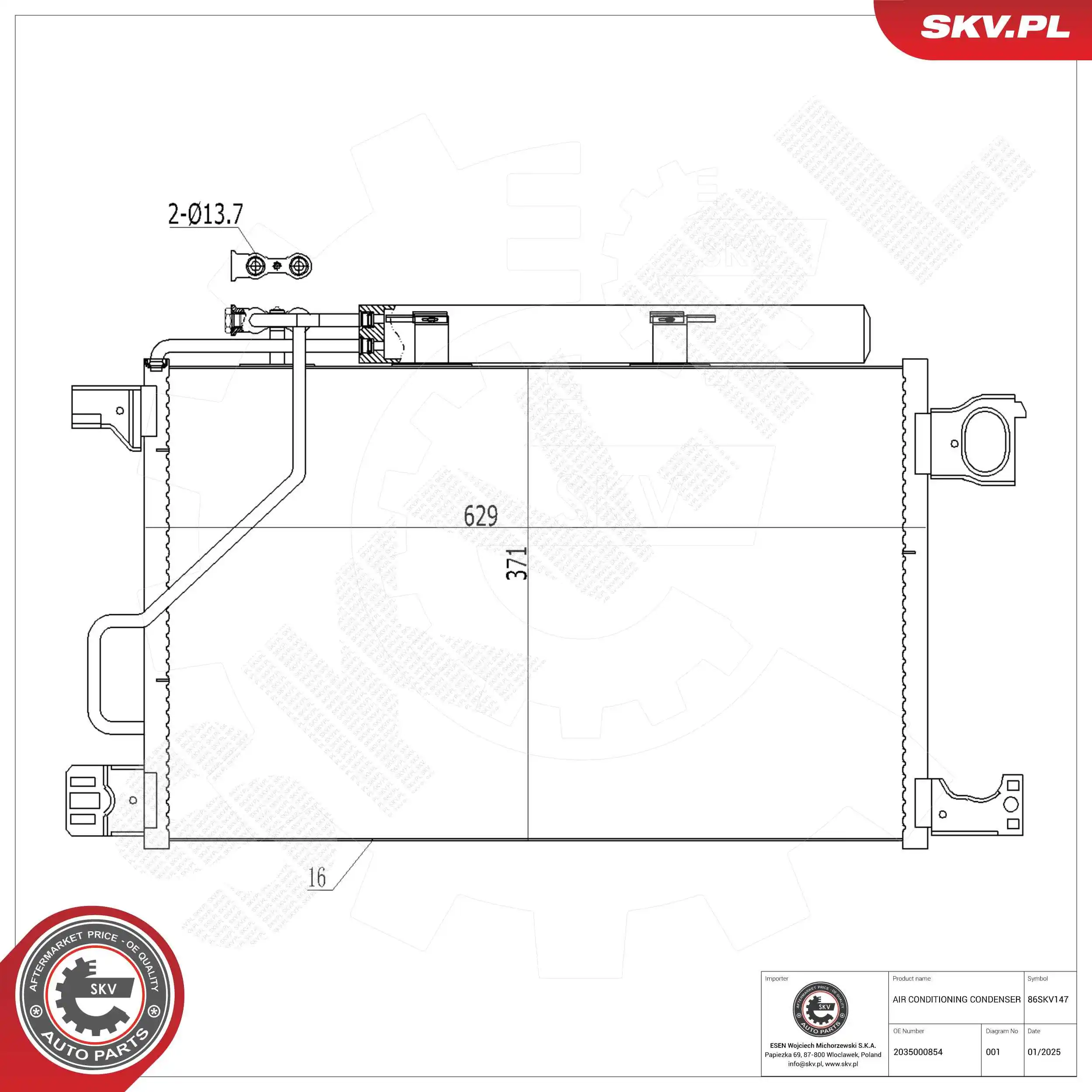 Kondensaator, kliimaseade ESEN SKV 86SKV147