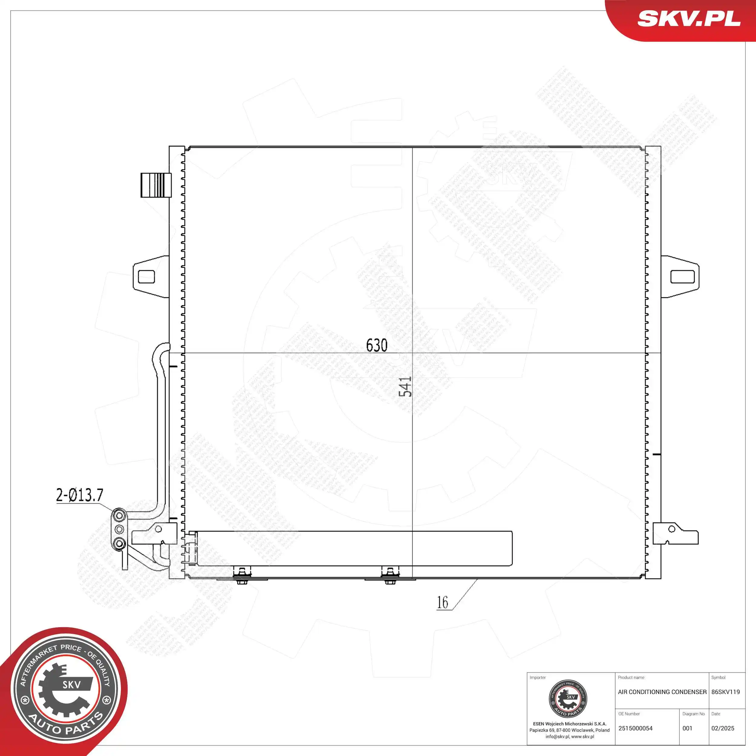 Kondensaator, kliimaseade ESEN SKV 86SKV119