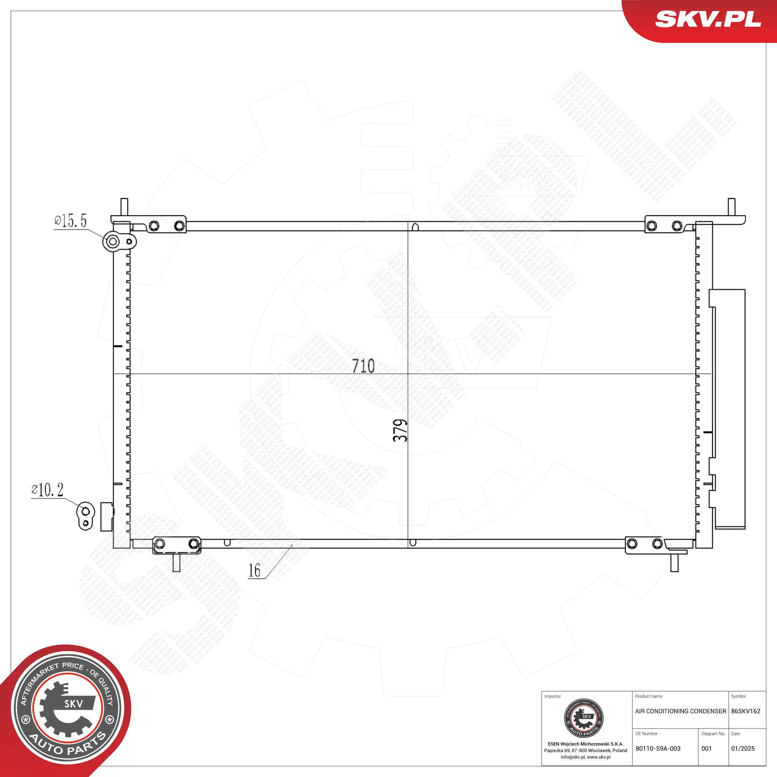 Kondensaator, kliimaseade ESEN SKV 86SKV162
