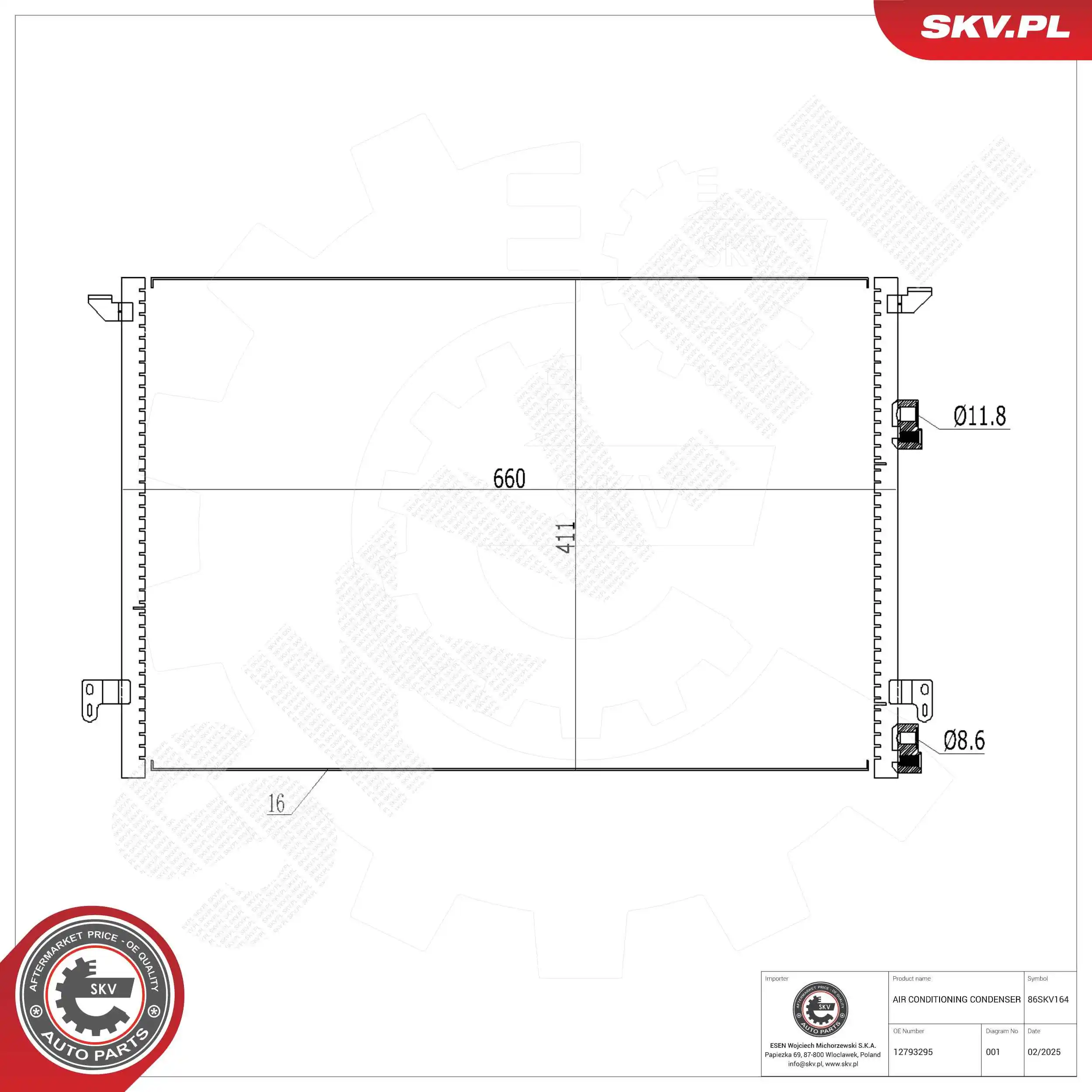 Kondensaator, kliimaseade ESEN SKV 86SKV164