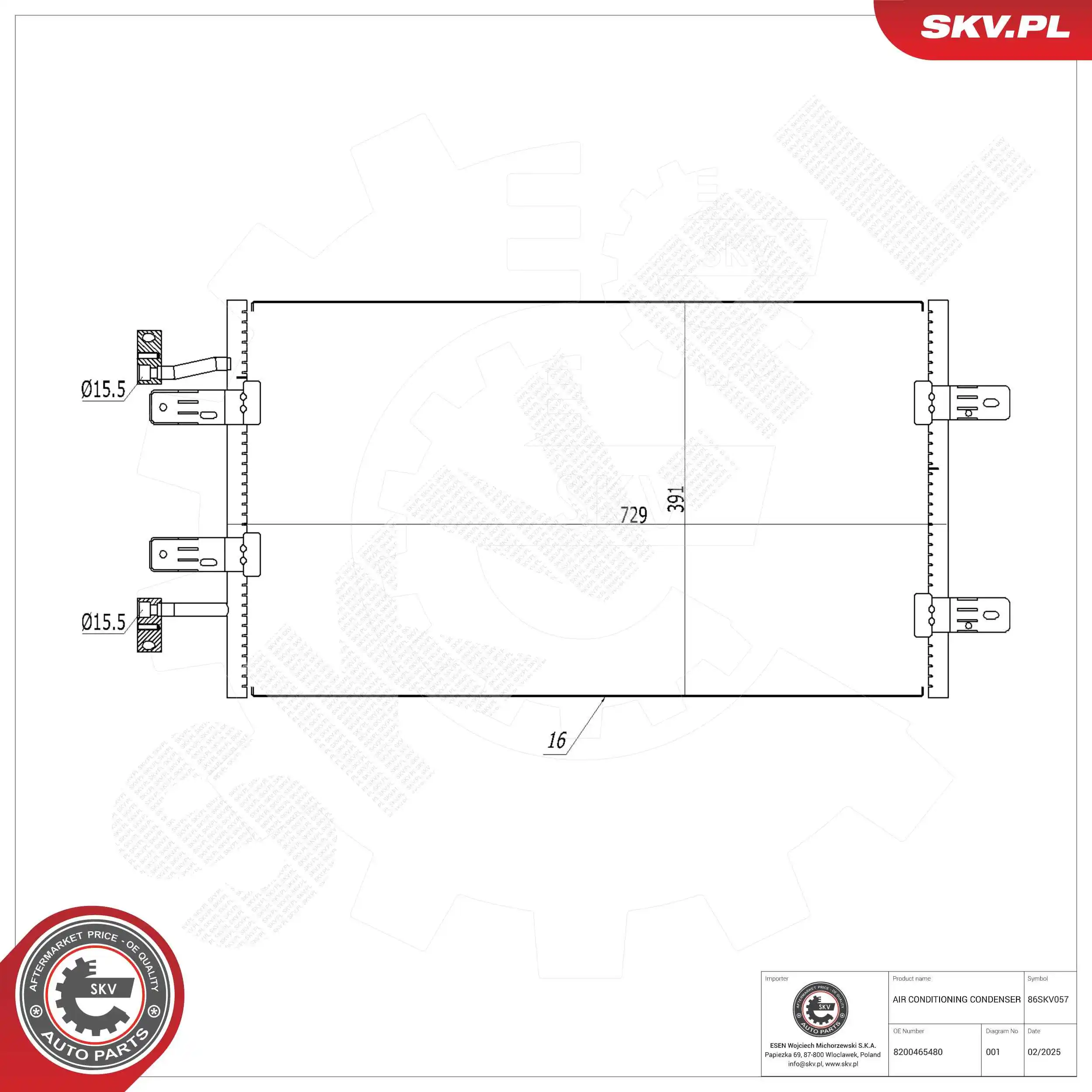Kondensaator, kliimaseade ESEN SKV 86SKV057