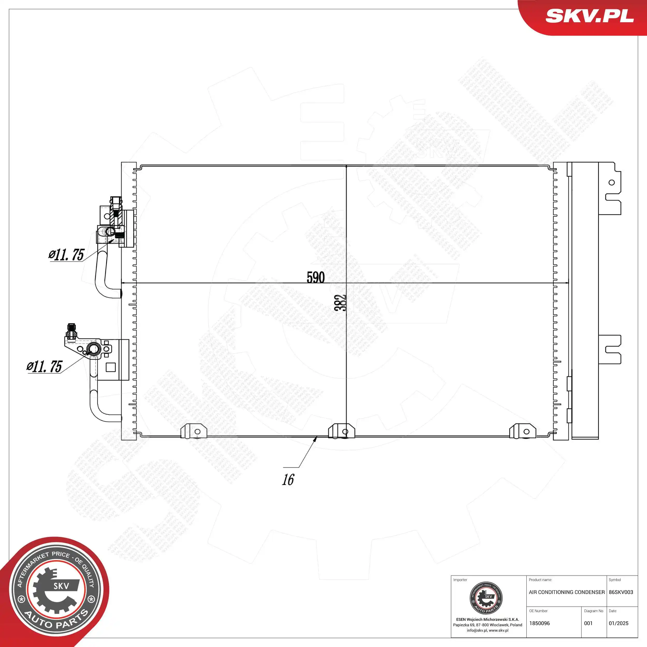 Kondensaator, kliimaseade ESEN SKV 86SKV003