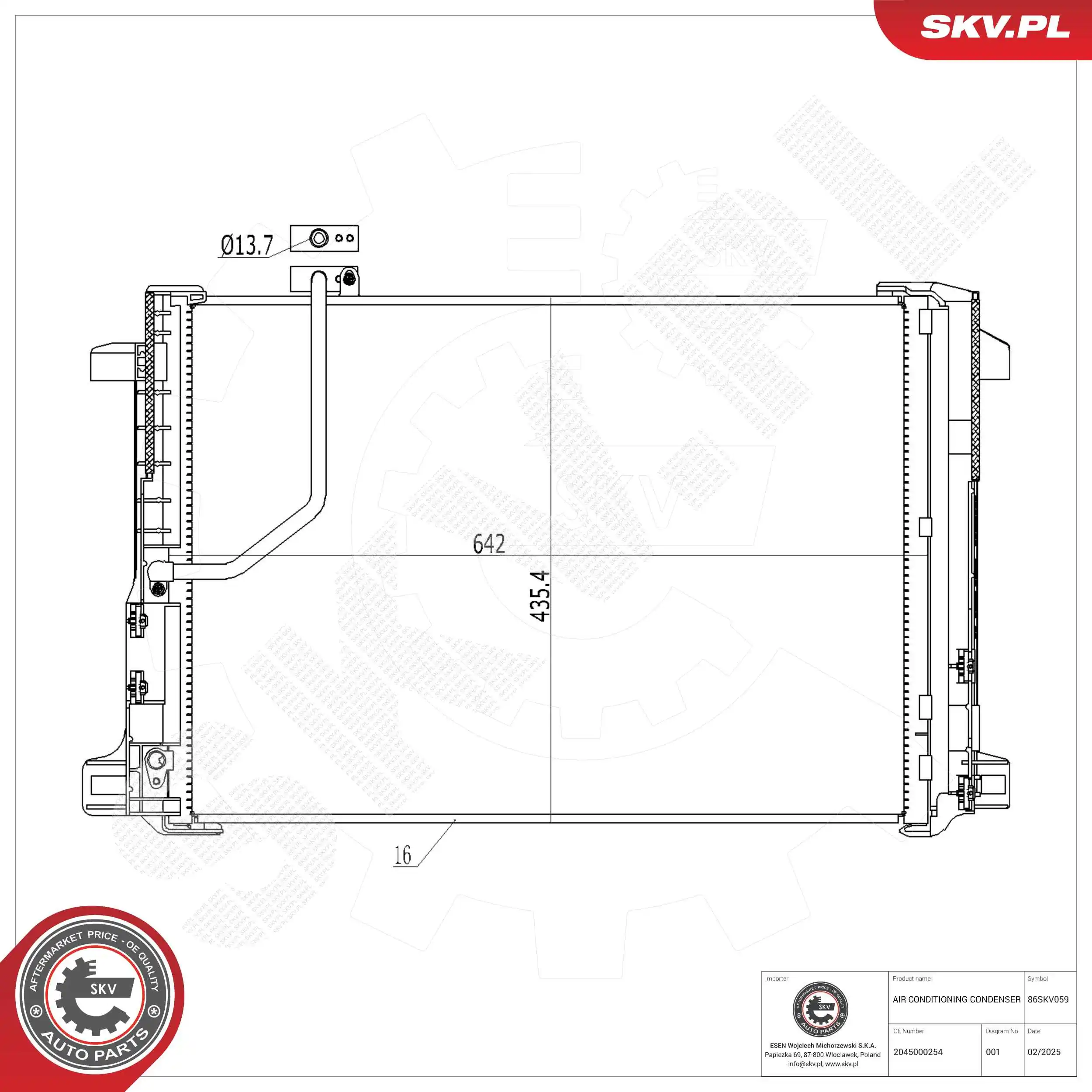 Kondensaator, kliimaseade ESEN SKV 86SKV059