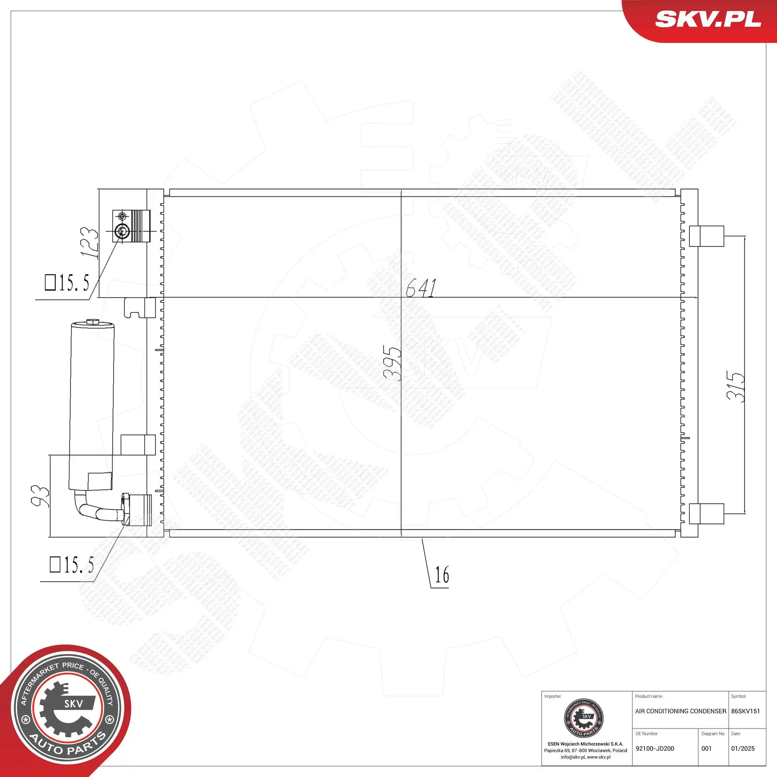 Kondensaator, kliimaseade ESEN SKV 86SKV151