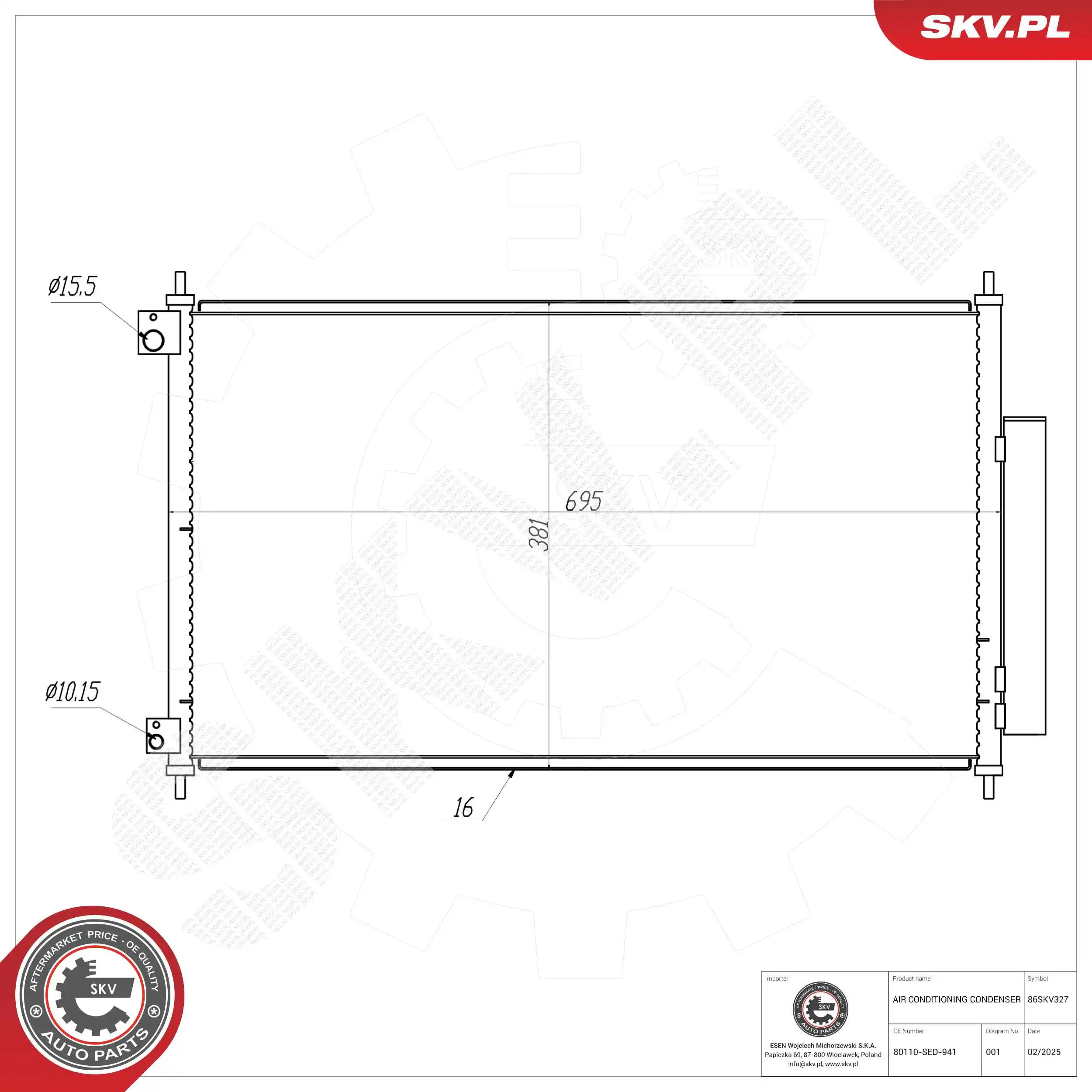 Kondensaator, kliimaseade ESEN SKV 86SKV327